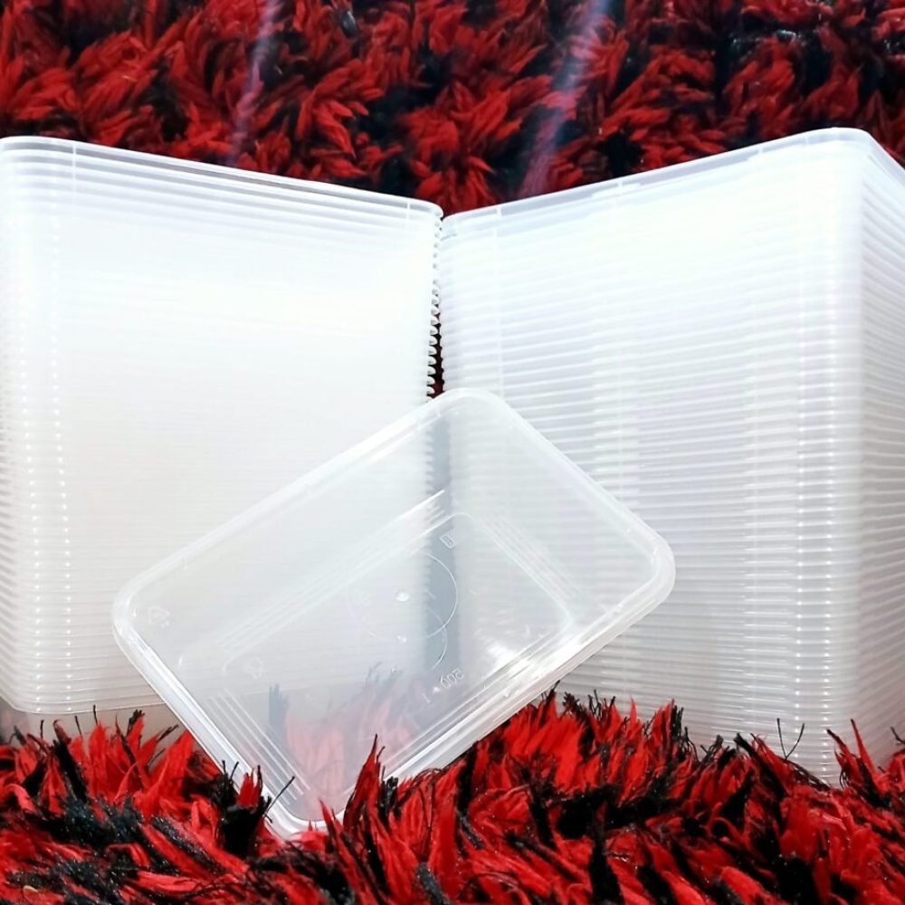 Pk 50pc 500ml Plastic Rectangle Container with Lid