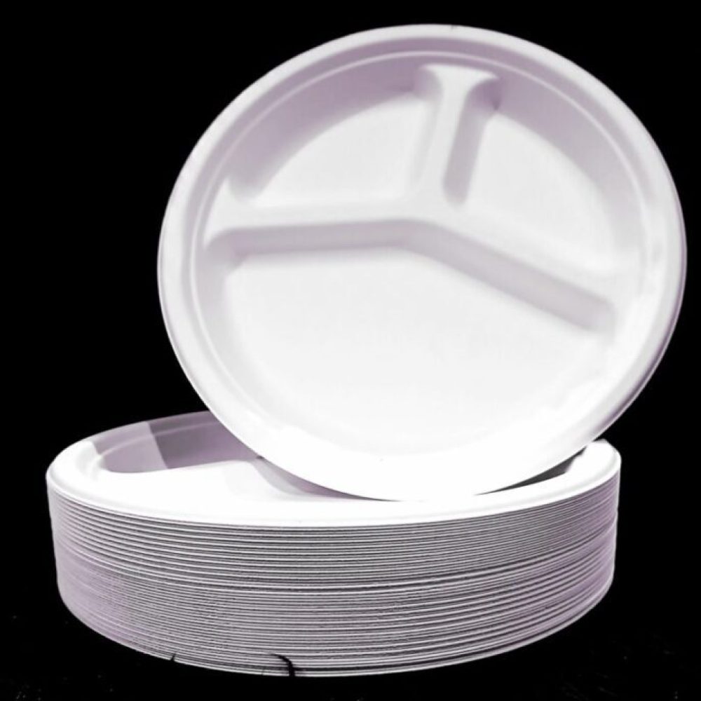 Pk 50 3 Compartment ECO Friendly Dinner Plate